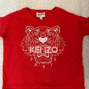 Kenzo Kids Red Tee with Tiger Design